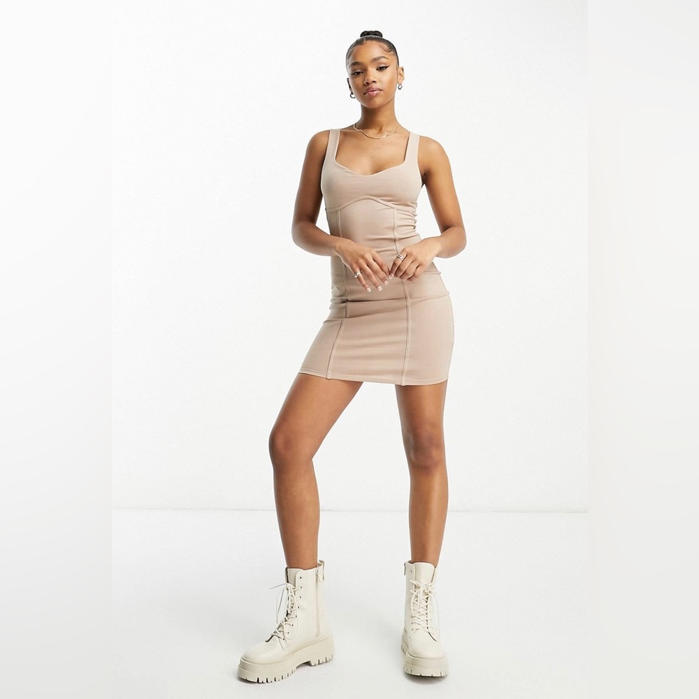 NWT corset seamed bodycon dress